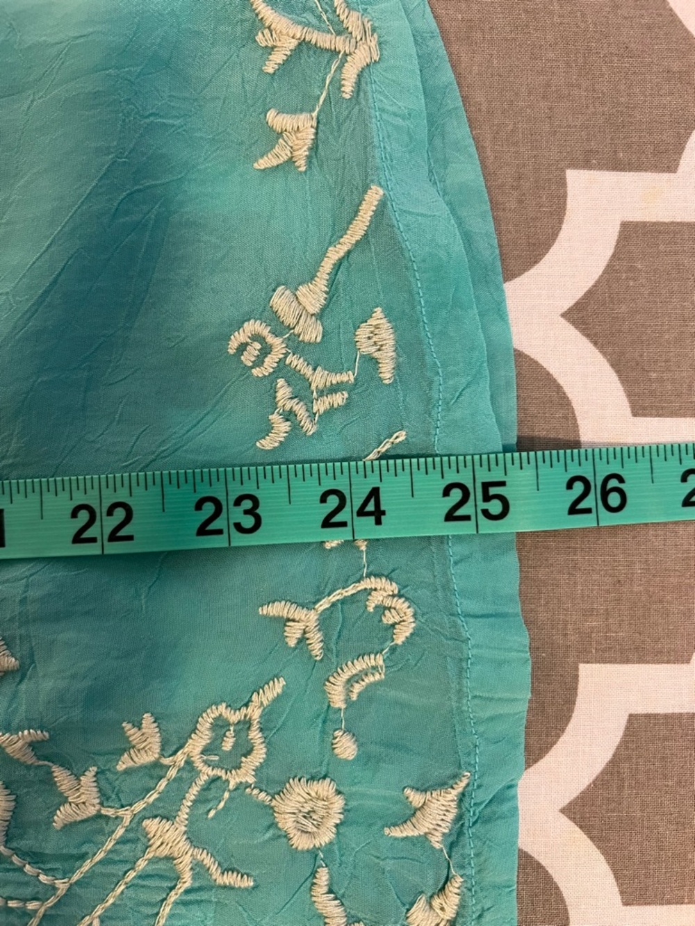 Johnny Was Turquoise Embroidered V-Neck Tunic - Picture 9 of 9